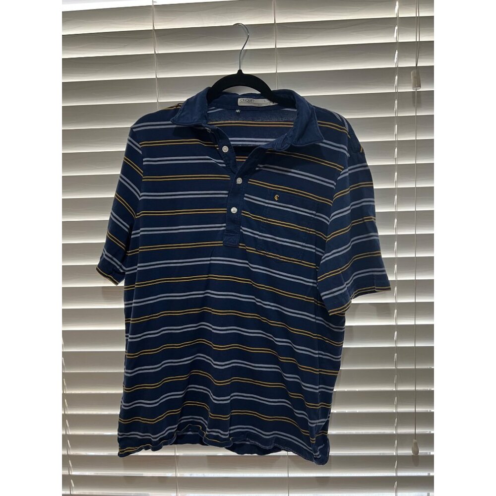 Criquet Mens Striped Polo Shirt -‎ Size L